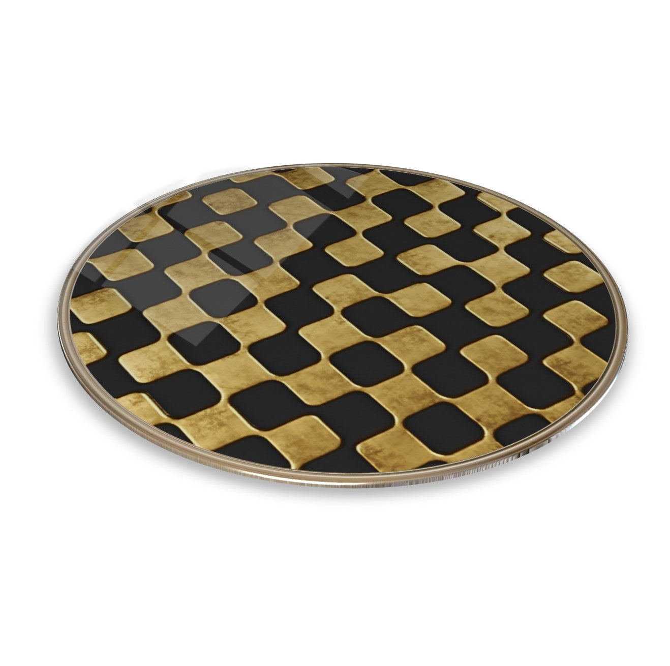 Art mural abstrait en verre doré