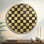 Art mural abstrait en verre doré