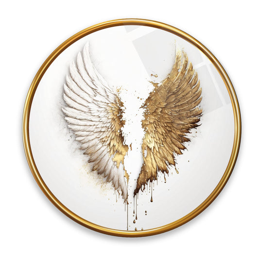 Gold Wings Glass Wall Art