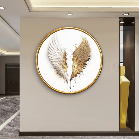 Gold Wings Glass Wall Art