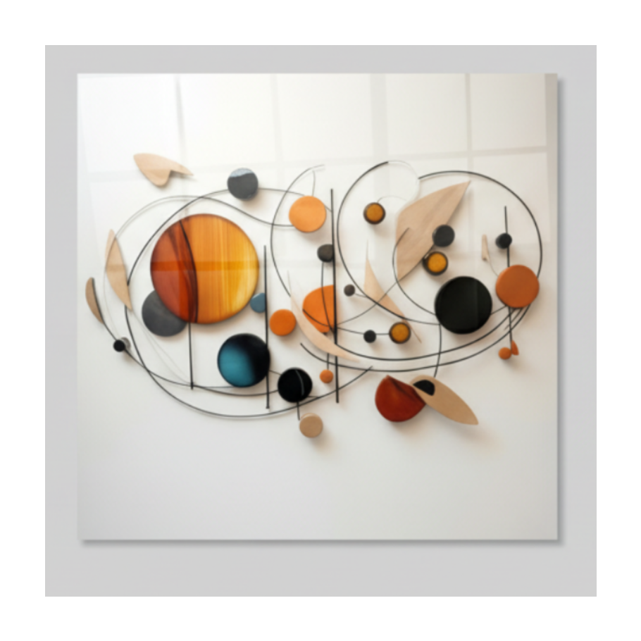 Art Collage Quadro in Vetro Temperato