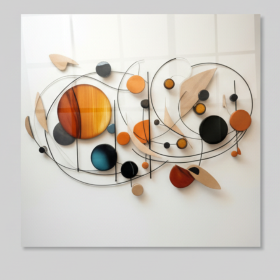 Art Collage Quadro in Vetro Temperato