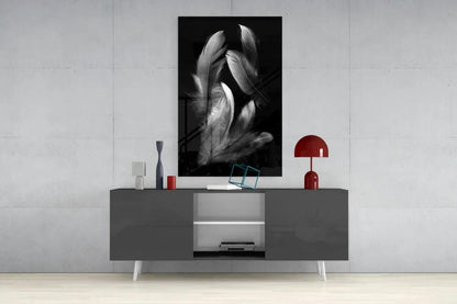 Feather Glass Wall Art - LUXARTDECO