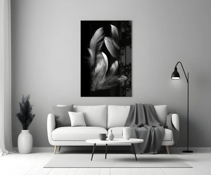 Feather Glass Wall Art - LUXARTDECO