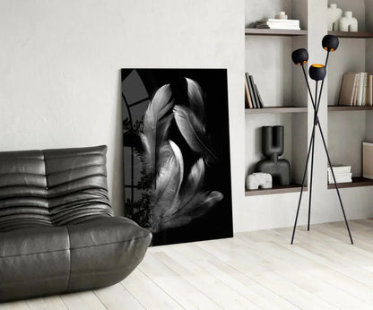 Feather Glass Wall Art - LUXARTDECO