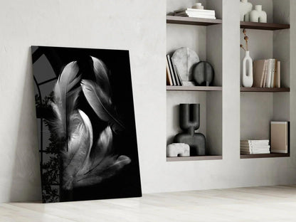 Feather Glass Wall Art - LUXARTDECO