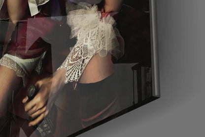 Female Clown Glass Wall Art - LUXARTDECO