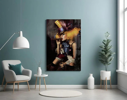 Female Clown Glass Wall Art - LUXARTDECO