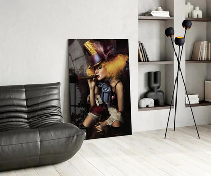 Female Clown Glass Wall Art - LUXARTDECO