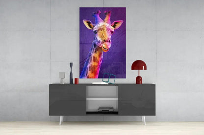 Giraffe Glass Wall Art - LUXARTDECO