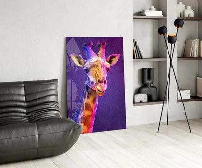 Giraffe Glass Wall Art - LUXARTDECO