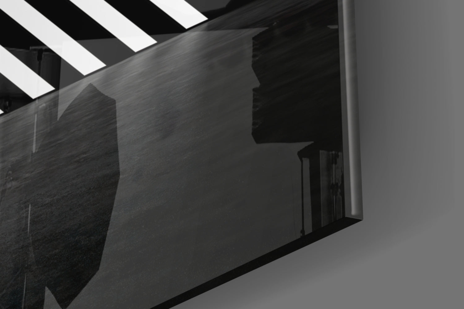 Neon Triangle Glass Wall Art