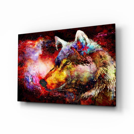 Colorful Wolf Glass Wall Art