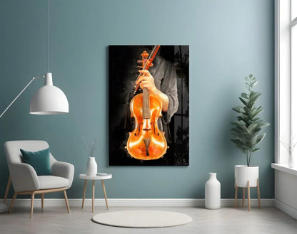 Violin Glass Wall Art - LUXARTDECO