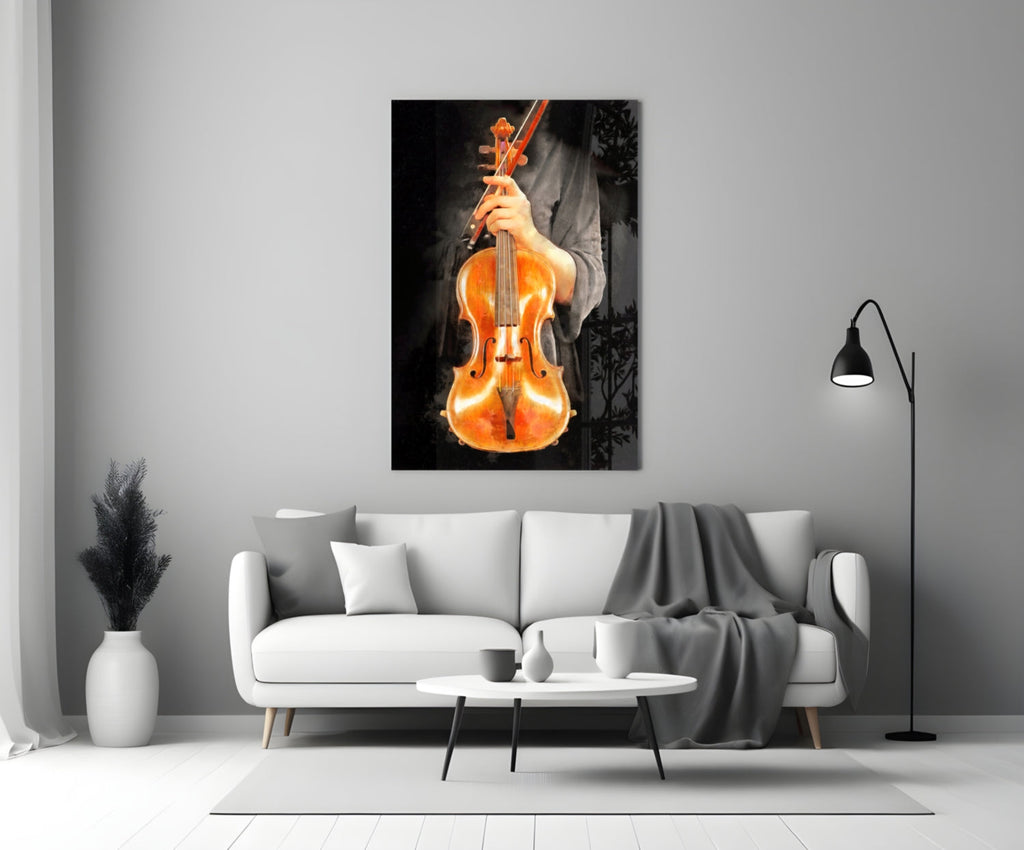 Violin Glass Wall Art