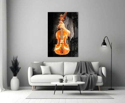 Violin Glass Wall Art - LUXARTDECO