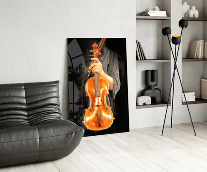 Violin Glass Wall Art - LUXARTDECO