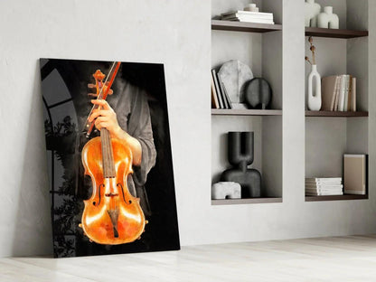 Violin Glass Wall Art - LUXARTDECO