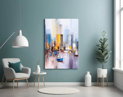 Manhattan Bay Glass Wall Art - LUXARTDECO