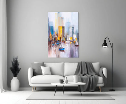 Manhattan Bay Glass Wall Art - LUXARTDECO