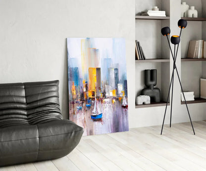 Manhattan Bay Glass Wall Art - LUXARTDECO
