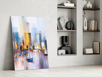 Manhattan Bay Glass Wall Art - LUXARTDECO