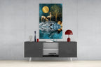 Deers Glass Wall Art - LUXARTDECO