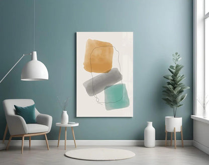 Abstract Shapes Glass Wall Art - LUXARTDECO