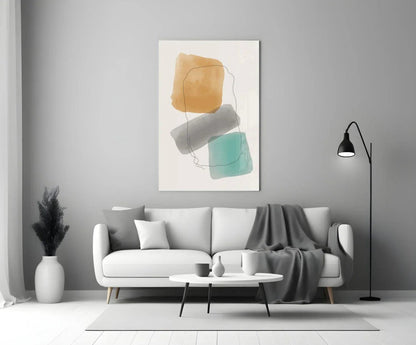 Abstract Shapes Glass Wall Art - LUXARTDECO