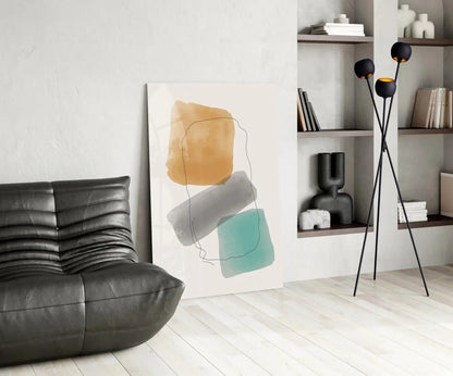 Abstract Shapes Glass Wall Art - LUXARTDECO
