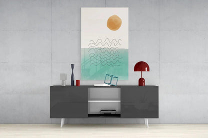 Abstract Shapes Glass Wall Art - LUXARTDECO