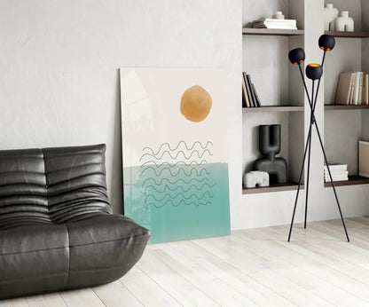 Abstract Shapes Glass Wall Art - LUXARTDECO