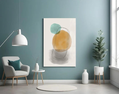 Abstract Shapes Glass Wall Art - LUXARTDECO