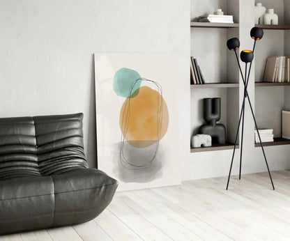 Abstract Shapes Glass Wall Art - LUXARTDECO