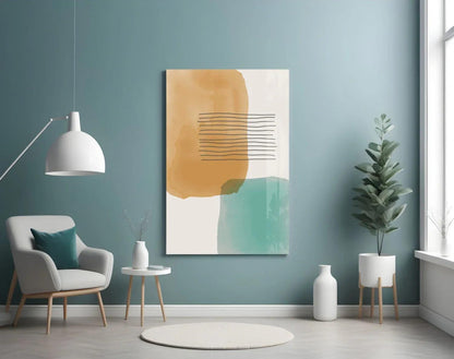 Abstract Shapes Glass Wall Art - LUXARTDECO