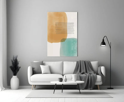 Abstract Shapes Glass Wall Art - LUXARTDECO