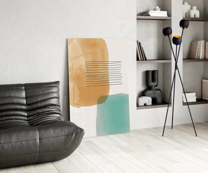 Abstract Shapes Glass Wall Art - LUXARTDECO