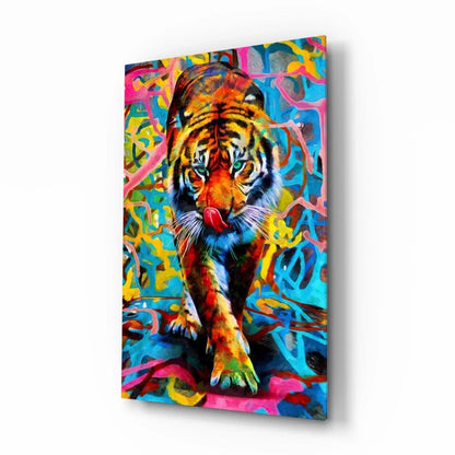 Tiger Glass Wall Art - LUXARTDECO