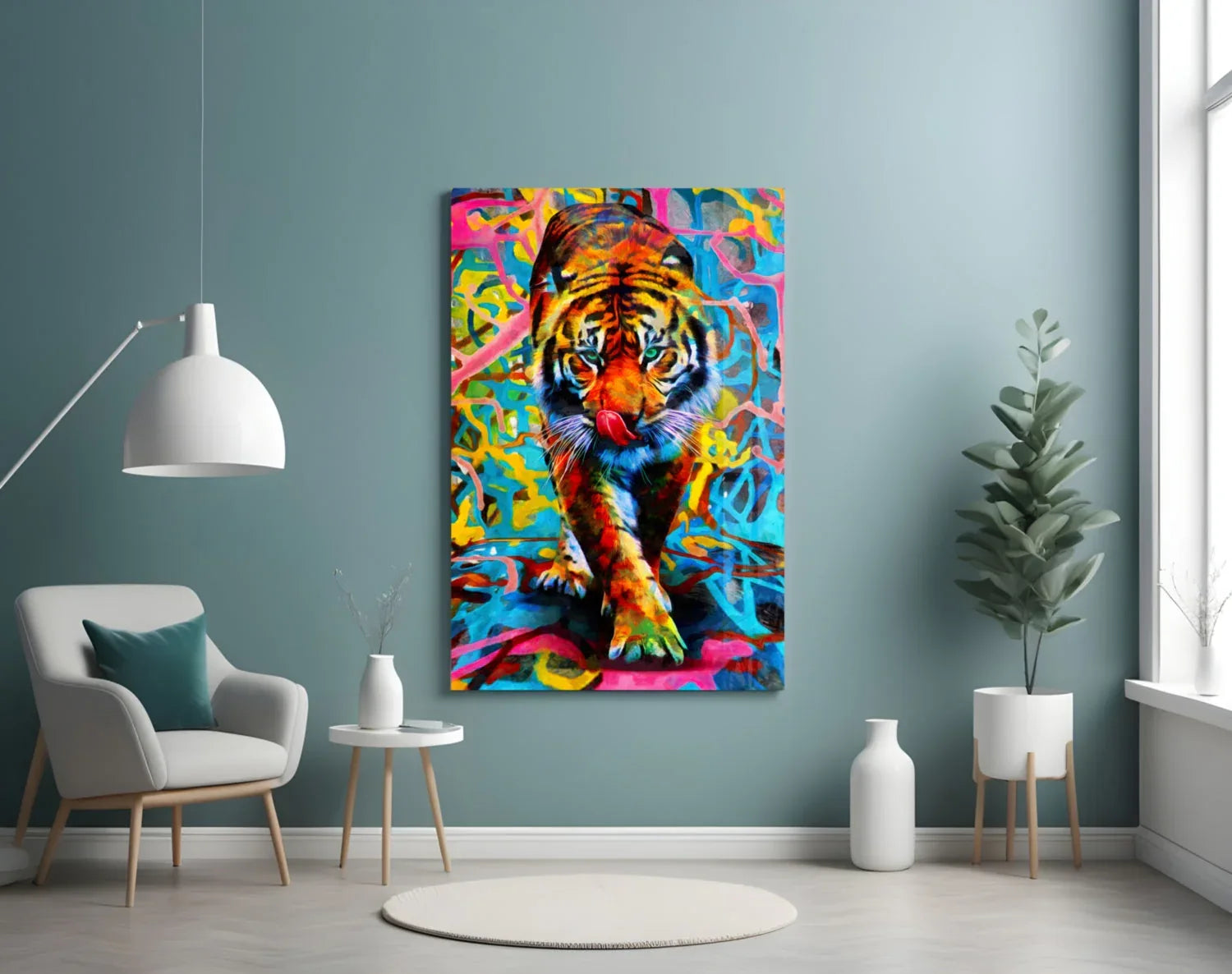 Tiger Glass Wall Art - LUXARTDECO
