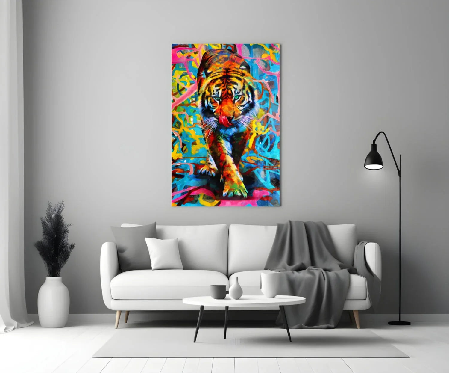 Tiger Glass Wall Art - LUXARTDECO