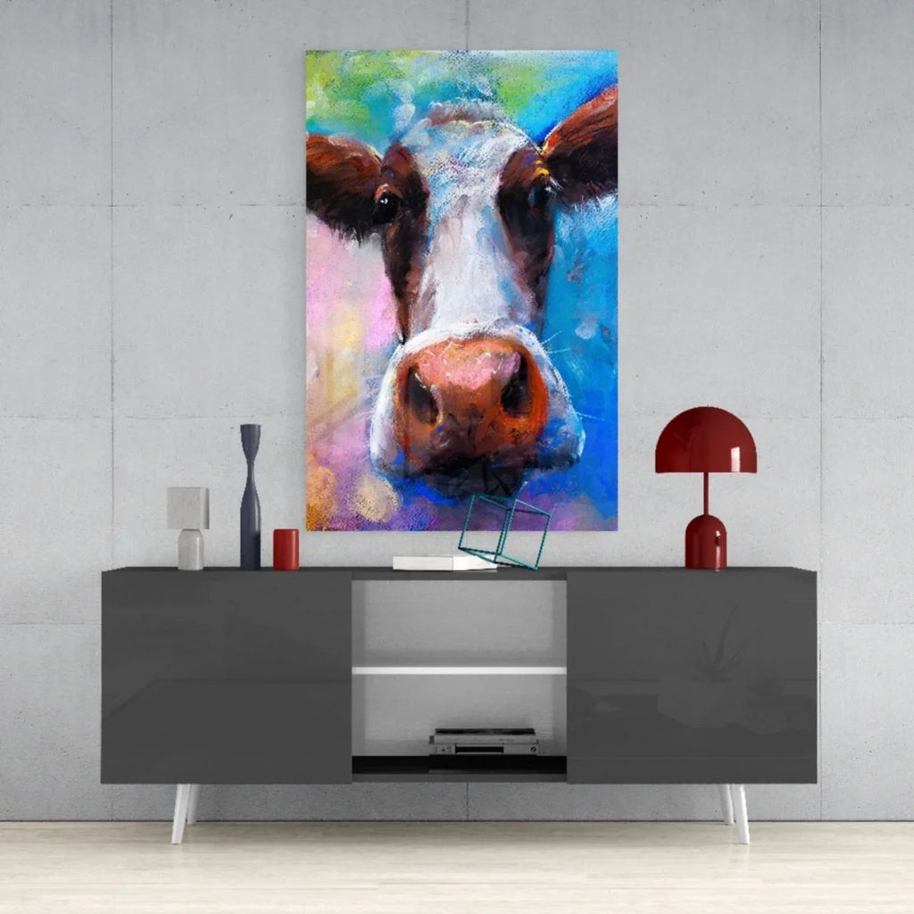 Cow Glass Wall Art - LUXARTDECO