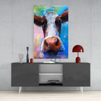 Cow Glass Wall Art - LUXARTDECO