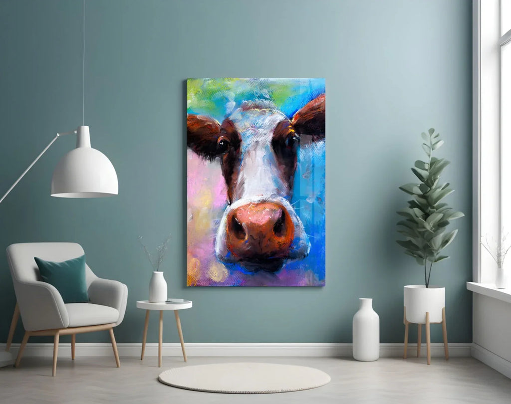 Cow Glass Wall Art - LUXARTDECO
