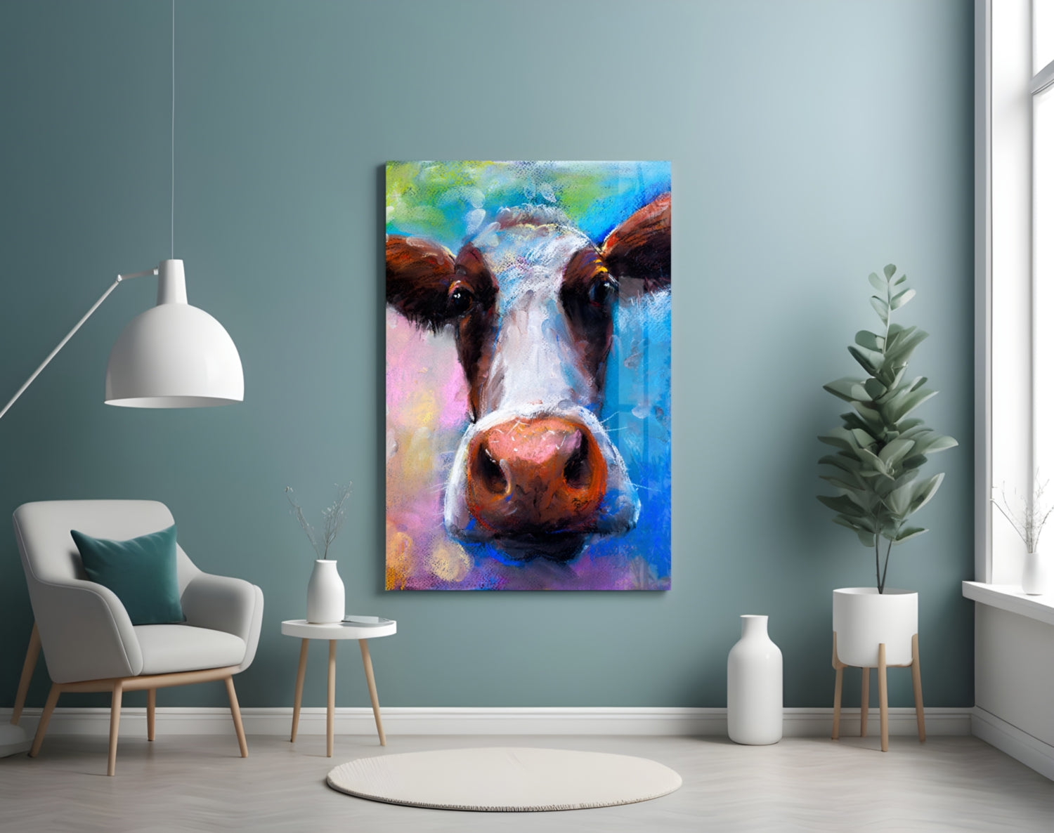 Cow Glass Wall Art