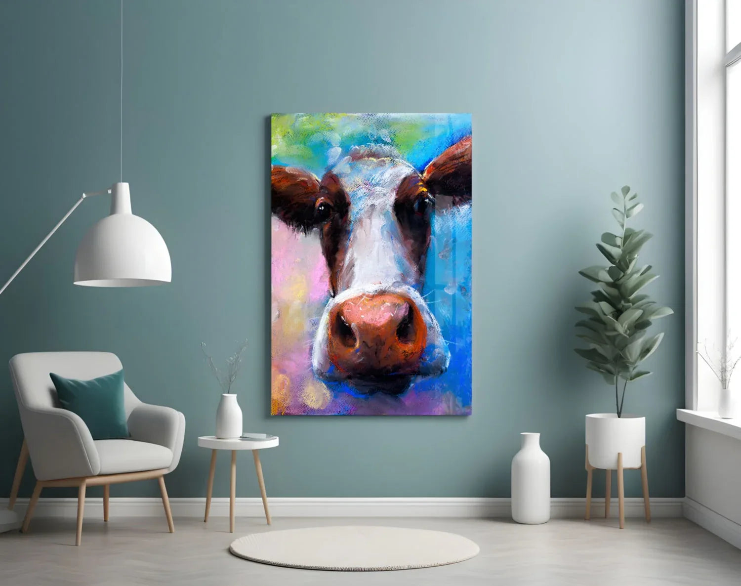 Cow Glass Wall Art - LUXARTDECO