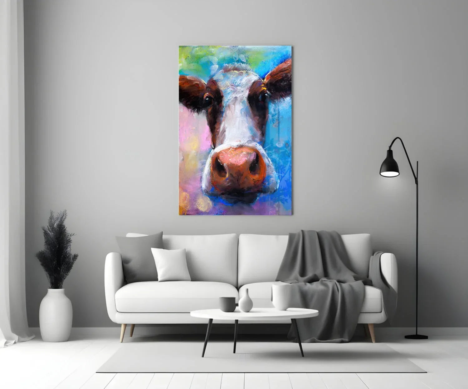 Cow Glass Wall Art - LUXARTDECO