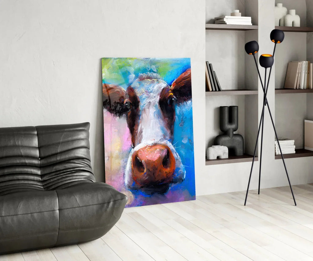 Cow Glass Wall Art - LUXARTDECO