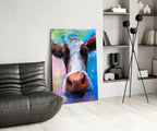 Cow Glass Wall Art - LUXARTDECO