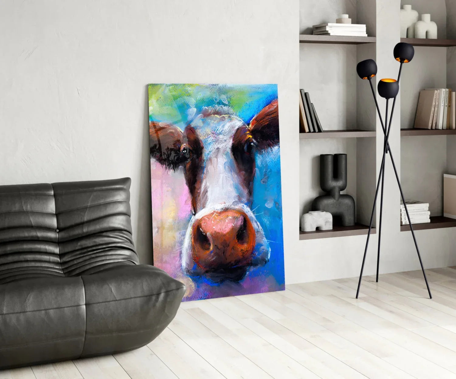 Cow Glass Wall Art - LUXARTDECO