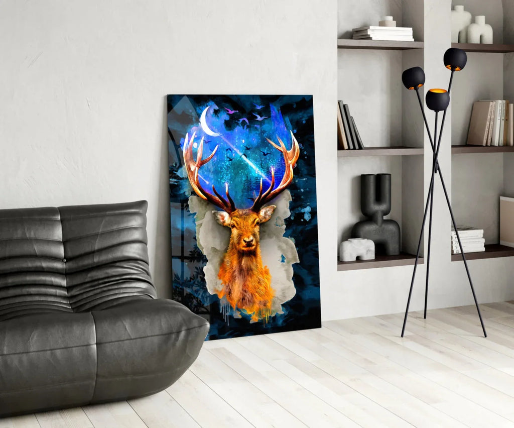 Deer Glass Wall Art - LUXARTDECO